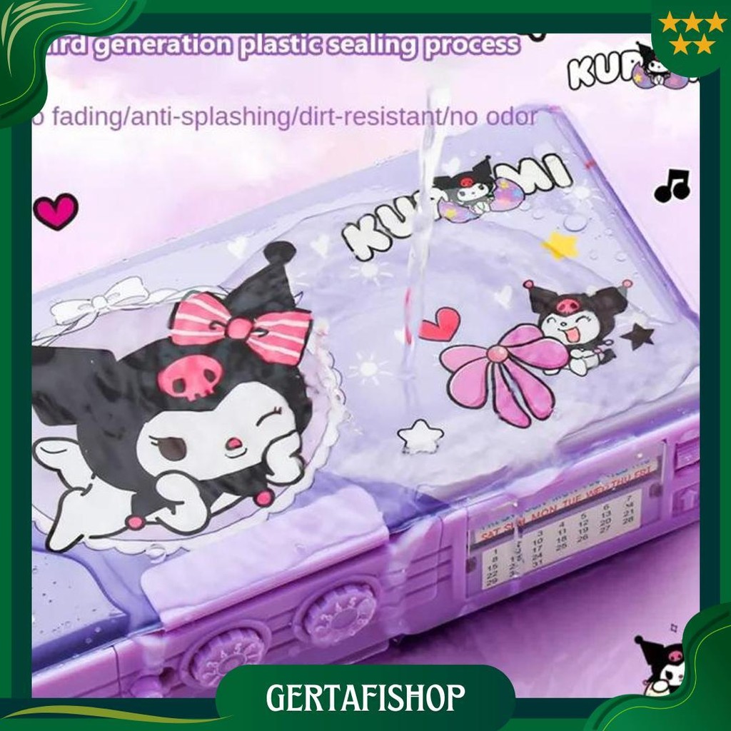 

[Hadiah Gratis] 9 In 1 Kotak Pensil Kunci Kode Kuromi / Bahan Tahan Air Sanrio Tempat Pensil Password / Multifungsi Lapis Ganda Best Seller
