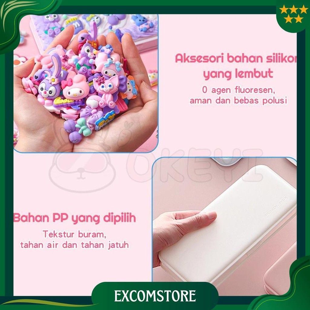 

Okeyi Kotak Pensil Diy Set Deco Cream Kit Tempat Pensil Lucu Korea Stationery Box Ori