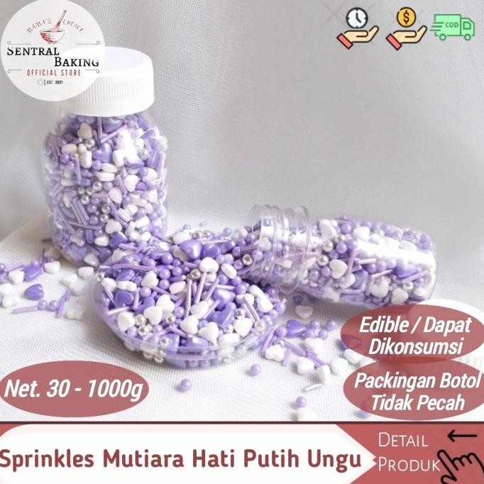 

Grosir Sprinkle Kue Mutiara Hati Love Heart Putih Ungu 2/ Springkel Springkle
