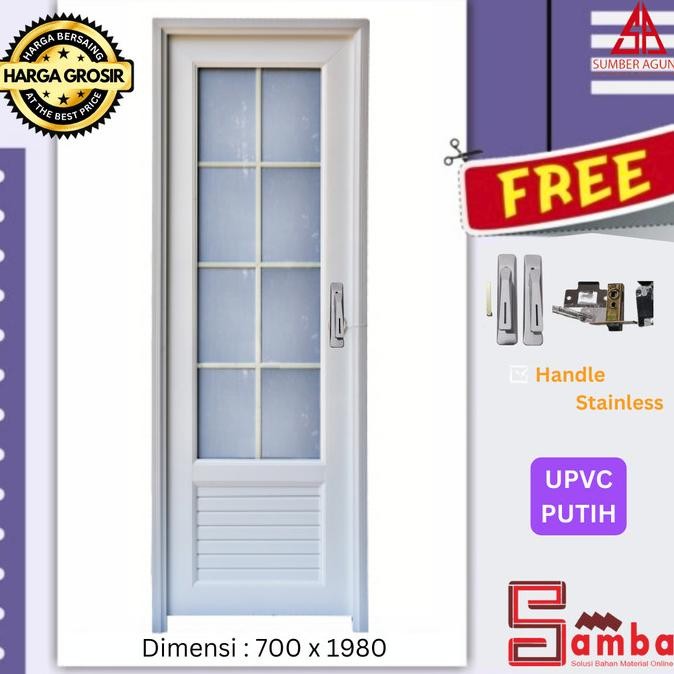 PINTU UPVC 70X198 EDEN JOICE / PINTU KAMAR MANDI UPVC GOL