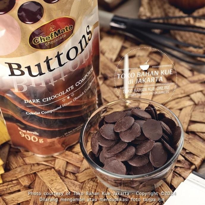 

Grosir Chefmate Chocolate Buttons 500Gr Dark Coklat Compound Coin Pahit