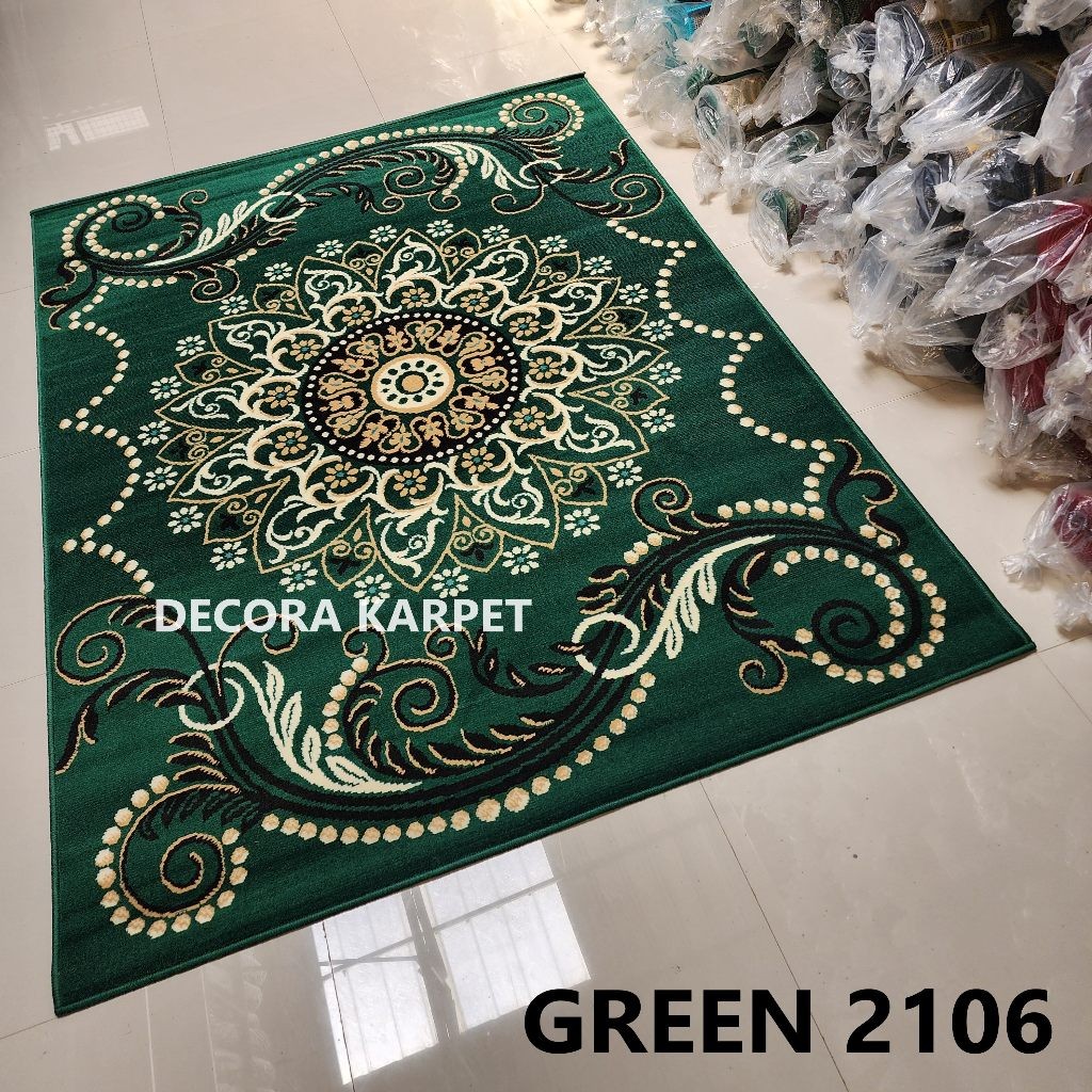 Limited Decora Karpet Permadani Moderno Ukuran Standar 160 X 210 Cm Green Hijau