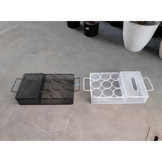 rak minuman / keranjang minum aqua bahan besi