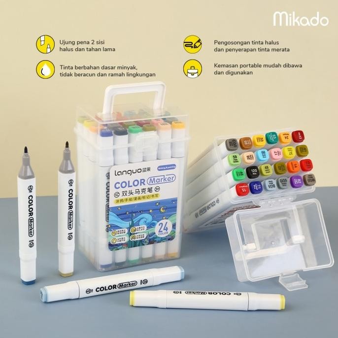 

Languo Color Marker Set Double Tip / Spidol 2 sisi