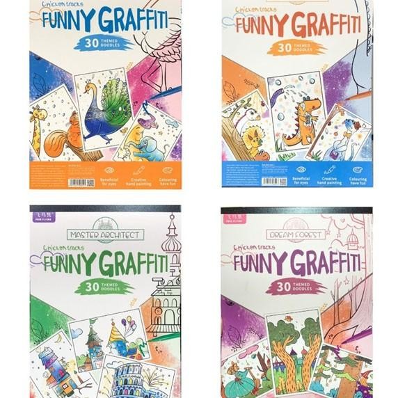 

Funny Graffiti 30 Themed Doodle Bize Drawing Giant Colng Boo