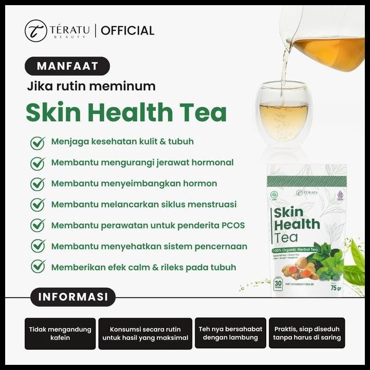 

Teratu Beauty Skin Health Tea - 30 Tea Bag (Teh Herbal Spearmint Untuk Jerawat Hormon Dan Pcos) Original Best Seller