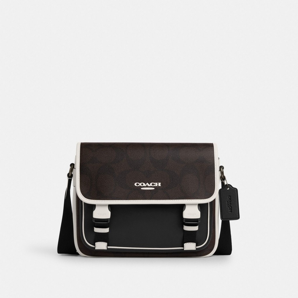 Coach Racer Messenger Bag In Blocked Signature Canvas - Tas Selempang Pria