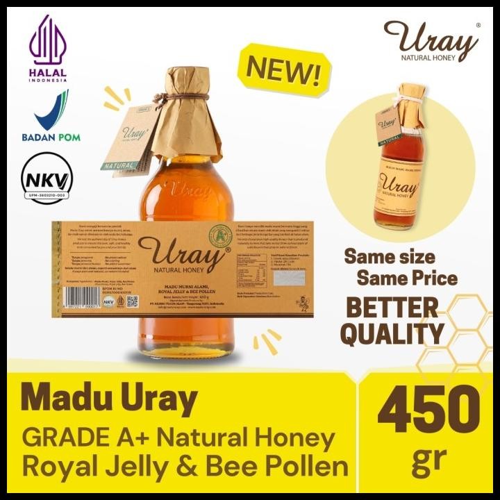 

Madu Uray Natural Honey 450Gr Grade A+ With Royal Jelly & Bee Pollen Original Best Seller