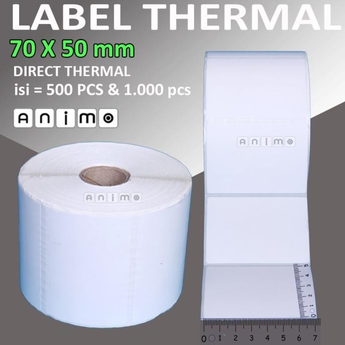 

LABEL THERMAL 70X50 = 1.000 Pcs - BARCODE Thermal 70 X 50 MM - 70 mm X 50 mm - 7 x 5 cm ISI 1000 PCS murah
