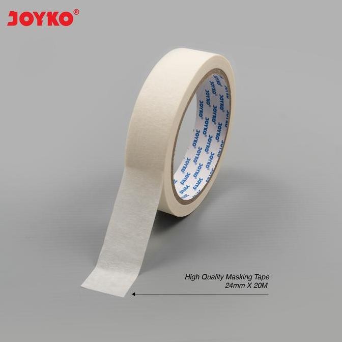 JOYKO MASKING TAPE 24MM 48MM X 20 METER LAKBAN KERTAS JOYKO KUNING 1 INCH 2 INCH [PACK] murah