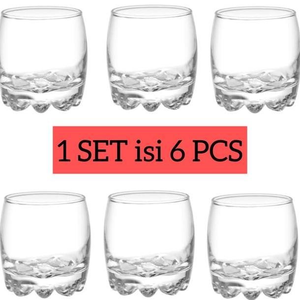 PROMO 1 SET ISI 6PCS GELAS WHISKEY OLD FASHIONED / GELAS KEDAUNG HG-07 / GELAS KAKI GAJAH / GELAS KA