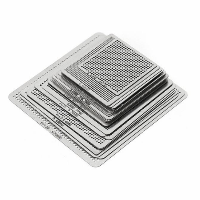 TERMURAH - 26 Pcs Stensil plat BGA Die Stent Universal untuk SMT SMD