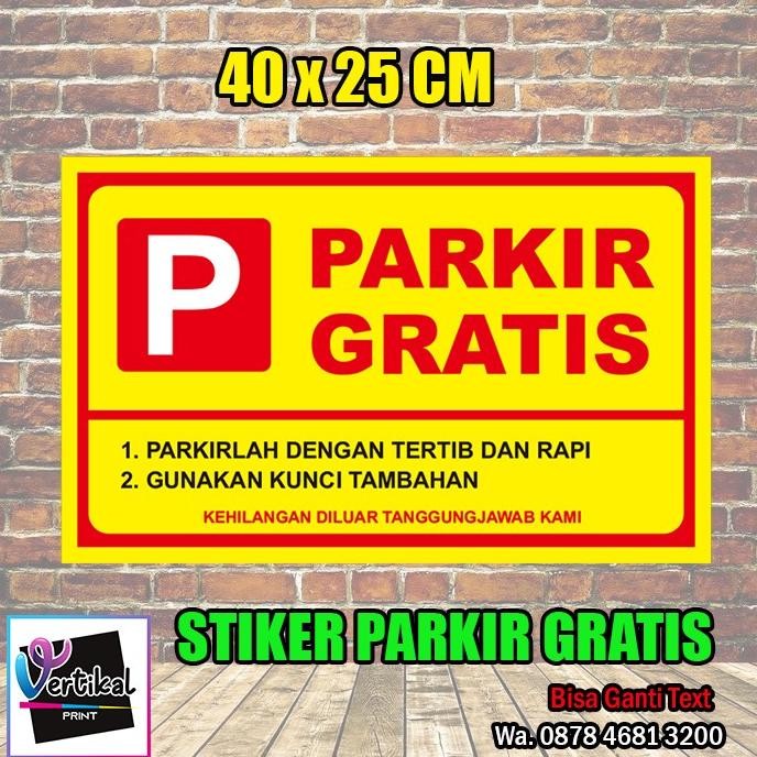 

Cetak Print Stiker Vinyl Parkir Gratis sticker 40x25 Cm Highrest murah