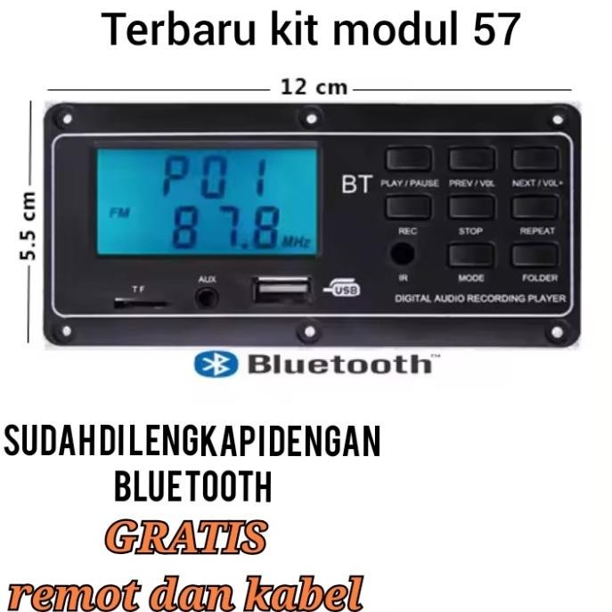 kit modul Mp3 LCD besar 12v Digital Player bluetooth