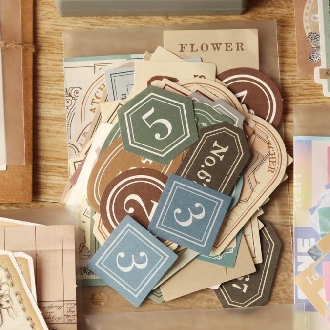 

100 Lembar Sticker/ Pack Decoration Aesthetic Journal Scrapbook Stiker murah