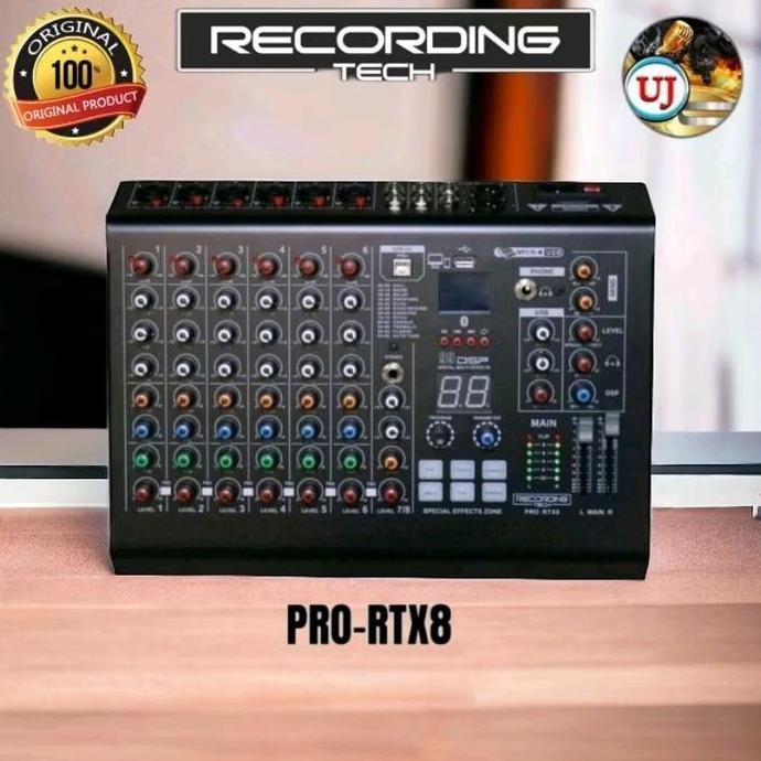 Recording Tech Pro Rtx8 Professional Audio Mixer 8 Channel Pro-Rtx8 Original Co