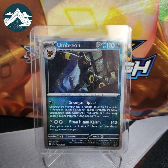 Promo Kartu Pokemon Tcg Indonesia Umbreon Sv8A 097/187 Pokeball Foil / Holo