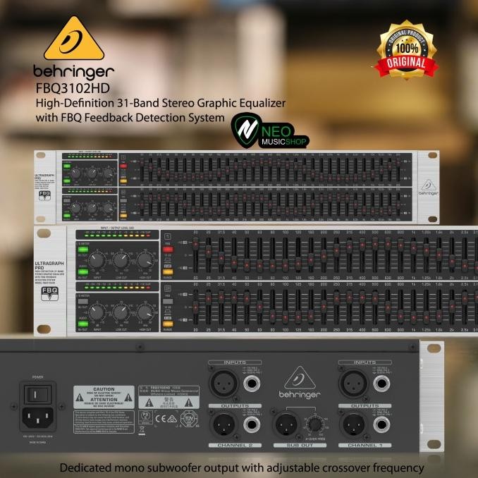Behringer Fbq3102Hd 31-Band Stereo Graphic Equalizer Original Co