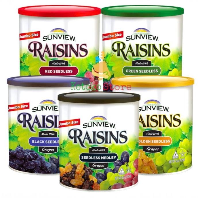 

Sunview Raisins / Kismis Import Black Medley Golden Red Green 425gr