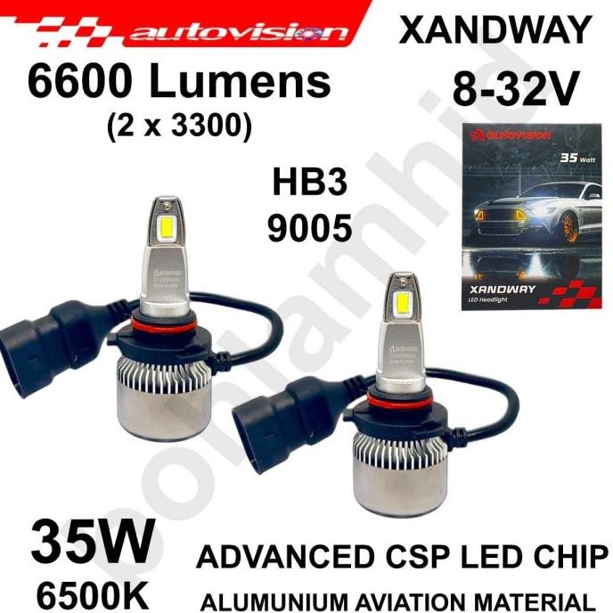 LAMPU LED HB3 AUTOVISION XANDWAY Headlamp 6000K Lampu Jauh High Beam