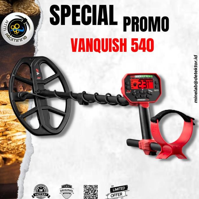 Vanquish 540 Minelab - Detektor Emas - Jaminan Keaslian Legal - Resmi