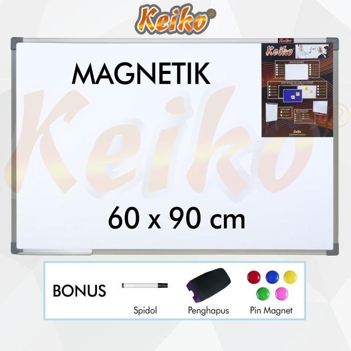 

TERMURAH - Papan Tulis Whiteboard Gantung Magnet Single Face Keiko 60 x 90 cm