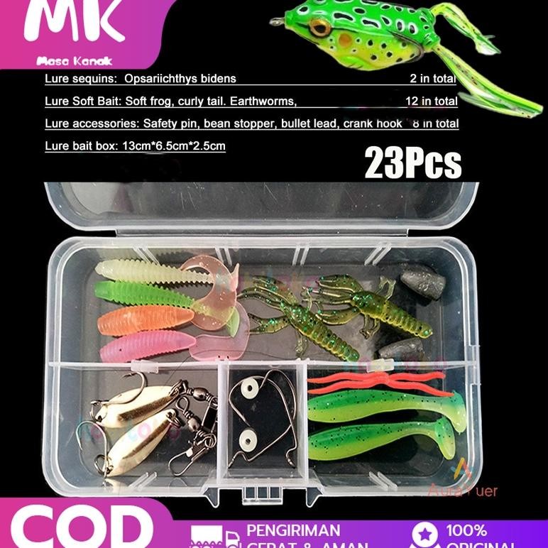 23PCS SOFT LURE 1SET SOFT BAIT FISHING LURE UMPAN PANCING GABUS UMPAN LEMBUT SOFT LURE CASTING UMPAN