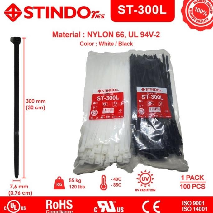 

Promo KABEL TIES STINDO / STINDOTIES uk. 7,6 x 300 mm - ST300L HITAM PUTIH COD