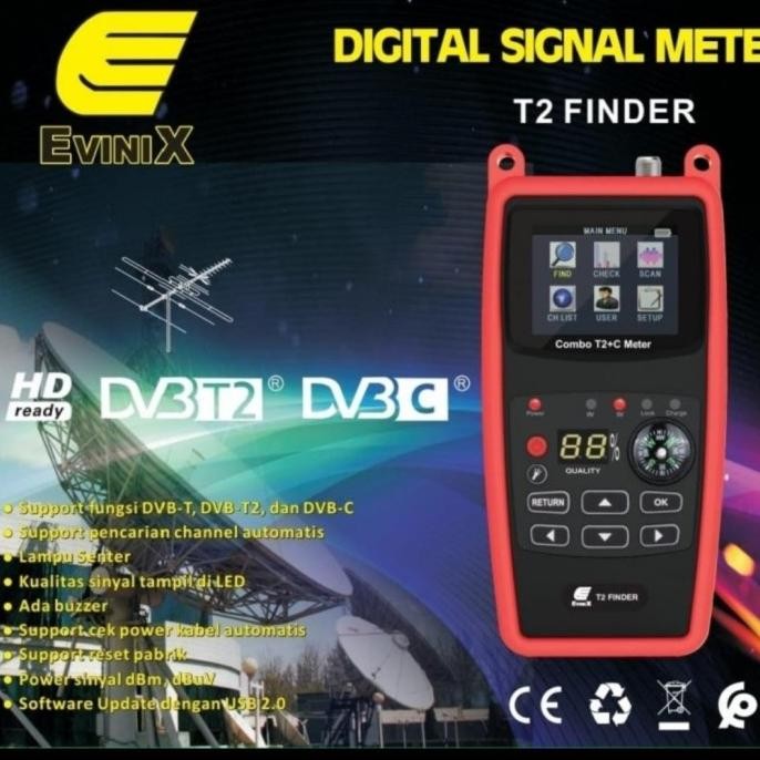 Evinix - Digital Signal Meter Dvb T2 Finder / Dvb C