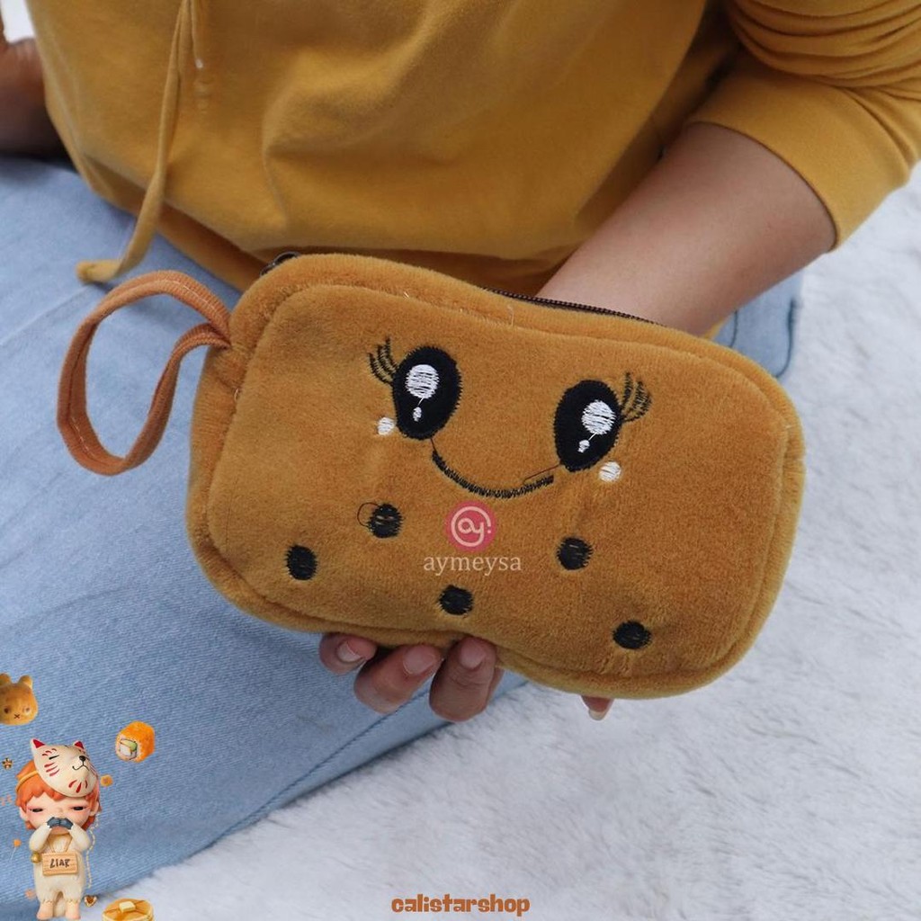 Tas Pouch Kosmetik / Makeup Mini Motif Boneka Boba Viral Terlaris 2022 Dompet Handpone Dan Uang Deng