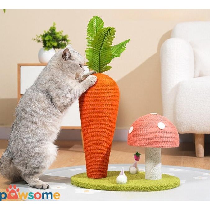 Promo Pawsome Garukan Kucing Bentuk Wortel, Tempat Cakaran Kucing, Tersedia 4 Varian
