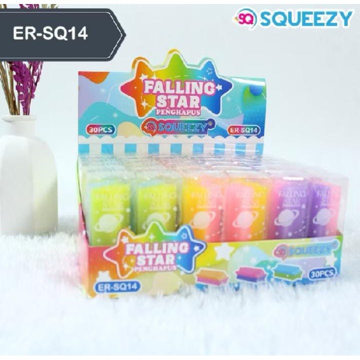 

( 1 BIJI ) Penghapus / Eraser Pensil Motif FALLING STAR SQUEEZY ER-SQ14