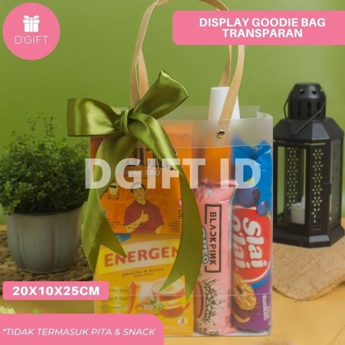 

GROSIR-Goodie Bag Doff Transparan Tote Flower Handbag Tas Hampers Mika murah