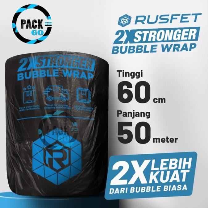 

Bubble Wrap Plastik RUSFET HITAM 60CM x 50M Berwarna Buble | Bubblewrap Tebal SUPER Roll murah