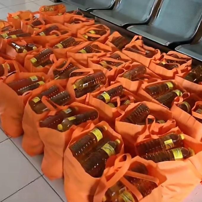 

Lusinan 38x45x10-12 cm Tas Kain Belanja Spunbond HLS Goodie ToteBag murah murah