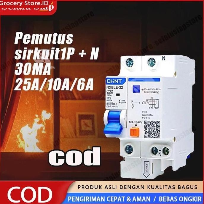 Dari Jakarta Fast Cod Rcbo Chint Elcb + Mcb 1P+N 30Ma 6A 10A 16A 20A 25A Cocok Untuk Aplikasi Earth 