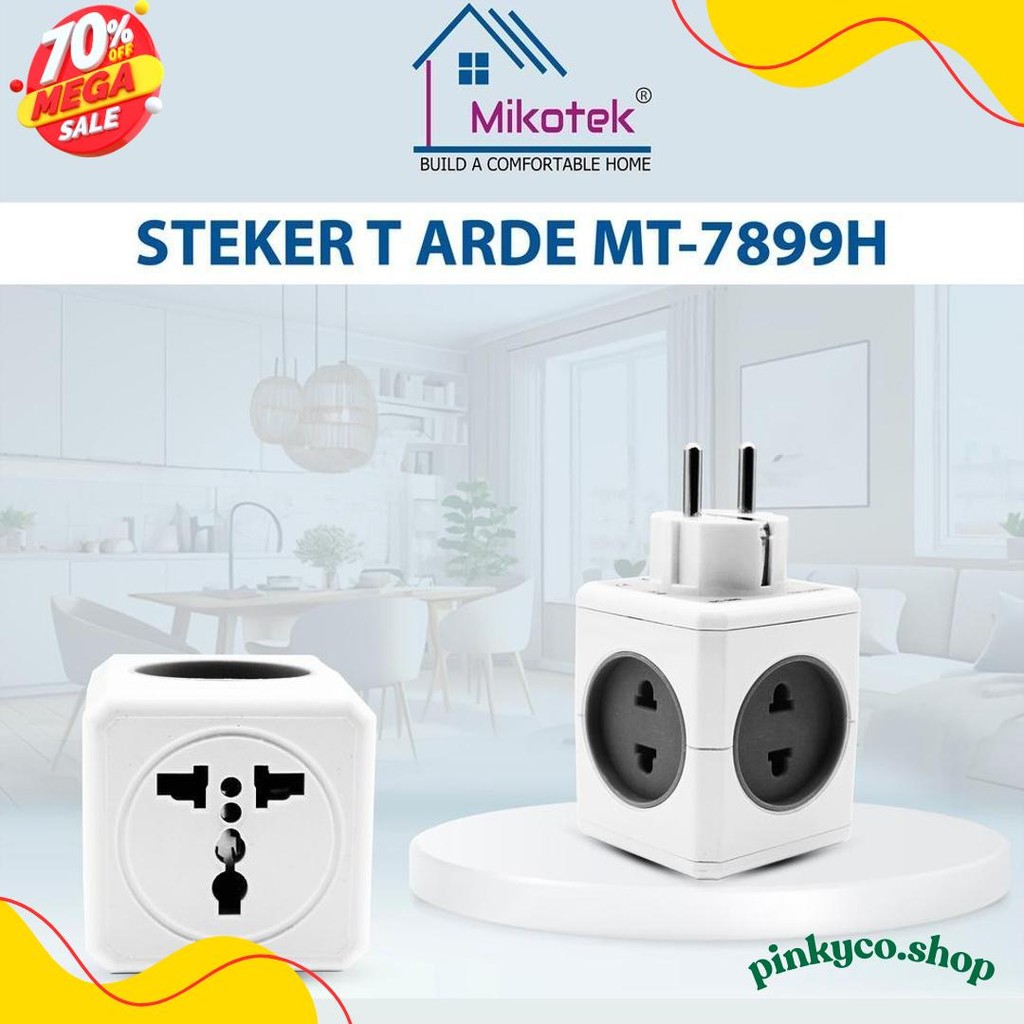 Steker T Arde Mikotek / Steker Colokan Serbaguna 5 Lubang Putih Mt-7899H Terlaris Produk Ini Banyak 