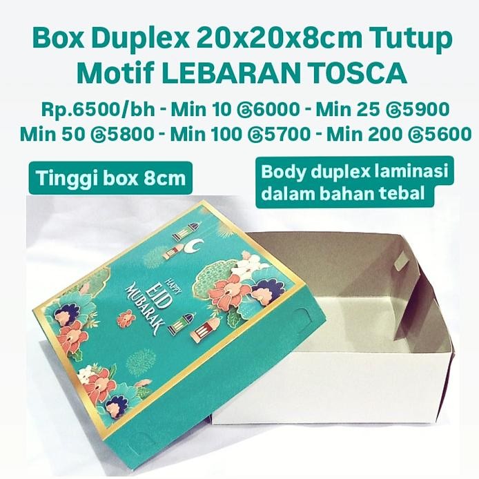

Box Duplex 20x20x8 cm Tutup Motif LEBARAN / IDUL FITRI / EID murah