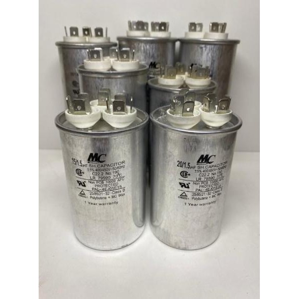 Kapasitor Ac Tabung 3 Pin Michicon Mc 12.5Uf 15Uf 25Uf 45Uf + 1.5Uf 2Uf 450V Capasitor Motor New Sto