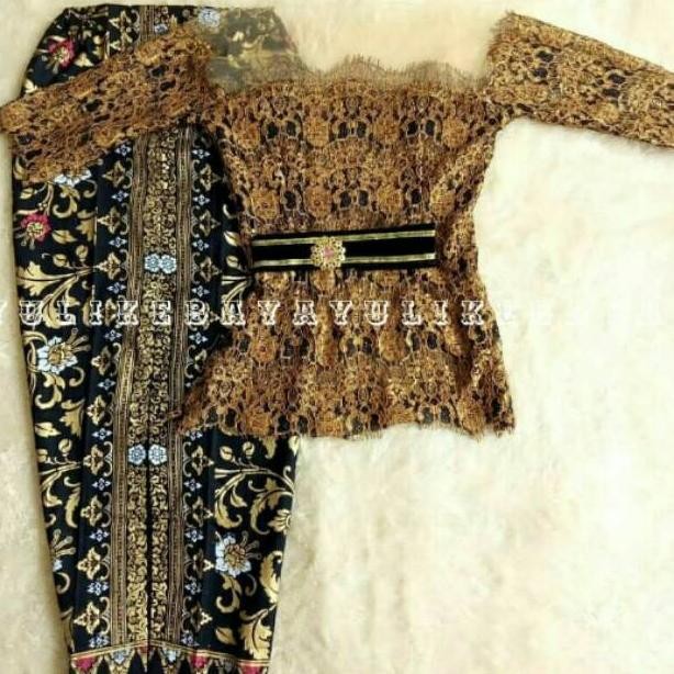 ''Terlaris" Set Kebaya Bali Modern Sabrina Rangrang,  Kebaya Wisuda,  Kebaya Kondangan Coklat