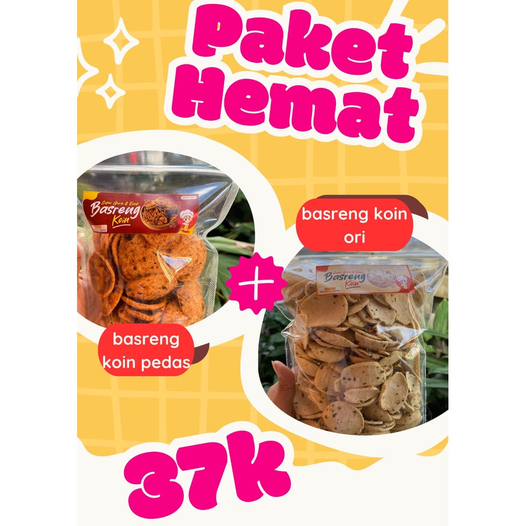 

PAKET HEMAT BASRENG/PAKET BUNDLING/PAKET HEMAT 200GR/BASRENG KOIN PEDAS/BASRENG KOIN ORI/BASRENG STIK PEDAS/BASRENG STIK ORI