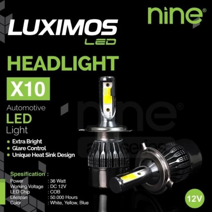 X10 H11 H13 H16  Luximos Led Nine Putih Kuning Ice Blue Baru