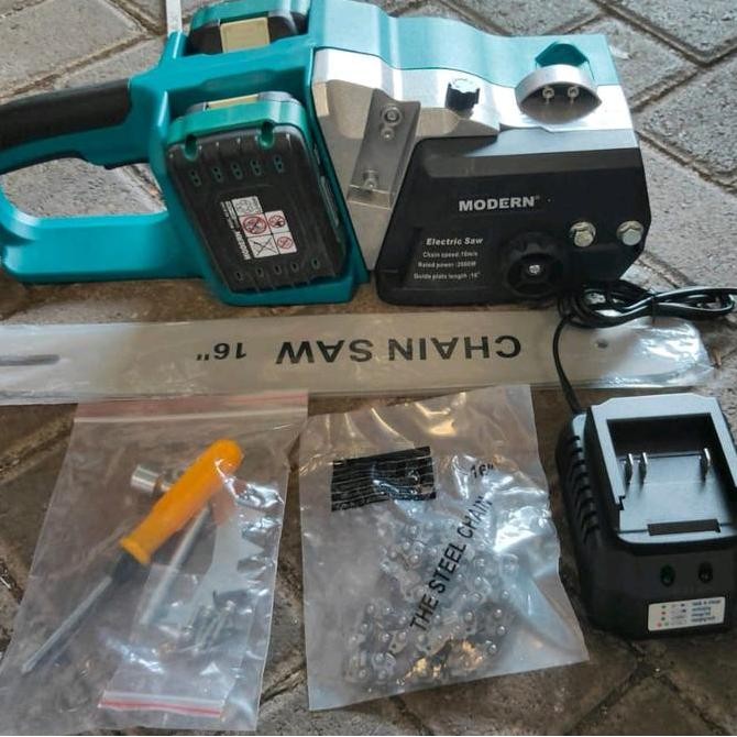 :0:0:0] Chainsaw CORDLESS 16" MODERN / Mesin Gergaji baterai Modern 16 inch