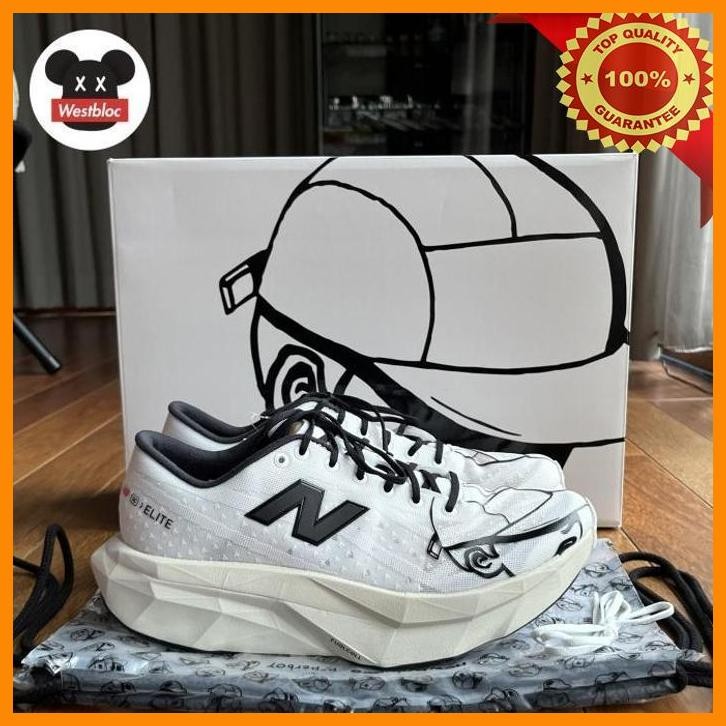 [WES] NEW BALANCE FUELCELL SC ELITE V4 X PAPERBOY PARIS WHITE/BLACK RUNNING SHOES SEPATU LARI PAPER 