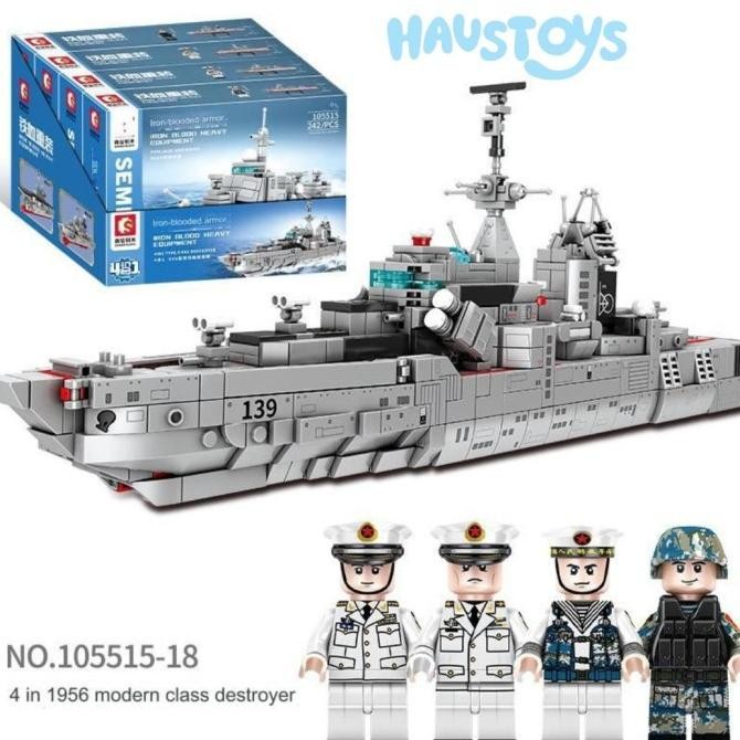 SEMBO BRICKS IRON BLOOD NAVY SHIP 4IN1