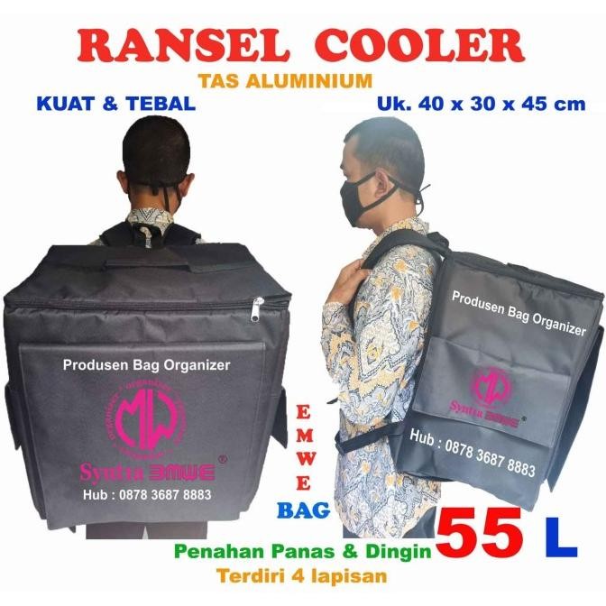 Tas Ransel Cooler Bag Delivery Kurir Aluminium Foil Box Motor Gojek