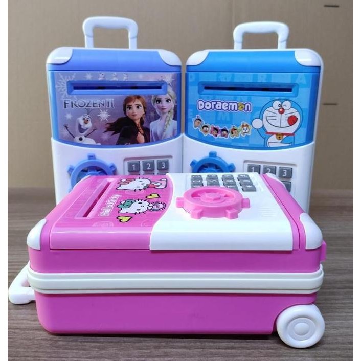 Mainan Celengan Brankas Mini ATM Model Koper Celengan Karakter [gembira dendang] mainan