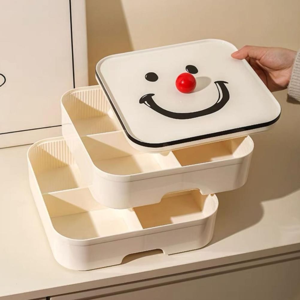 Big Sugar Cady Organizer Toples Permen Kue Lebaran Kotak Penyimpanan Makanan Tempat Buah 4 Sekat Ser