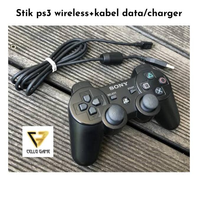 BARU STIK PS3 ORIGINAL WIRELESS + KABEL USB STIK SONY PS3 CHARGER
