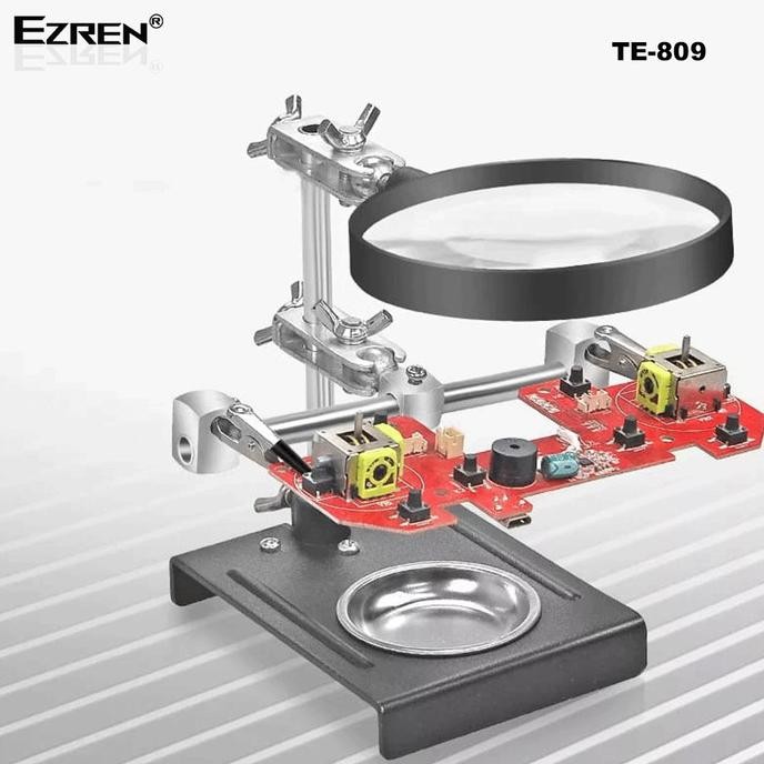 

Sale! Ezren TE-809 Kaca pembesar Magnifier 5x With Auxiliary Clip Metal+Glas